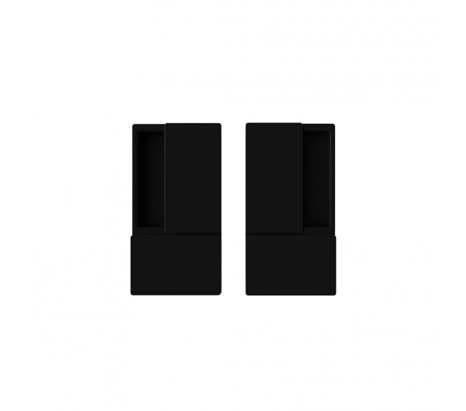 AGB Wave Flush Sliding Pocket Door Handle Set - Matt Black