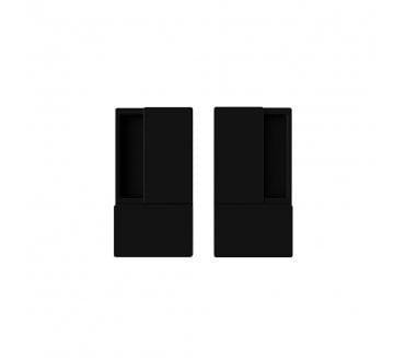 AGB Wave Flush Sliding Pocket Door Handle Set - Matt Black