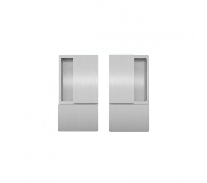 AGB Wave Flush Sliding Pocket Door Handle Set - Satin Chrome