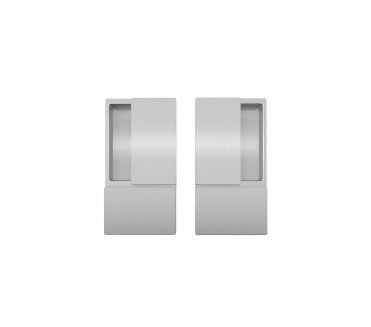 AGB Wave Flush Sliding Pocket Door Handle Set - Satin Chrome