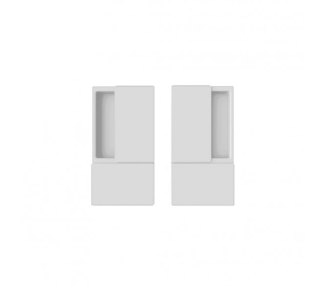 AGB Wave Flush Sliding Pocket Door Handle Set - White