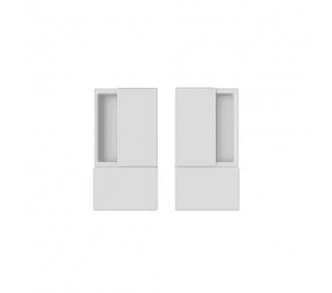 AGB Wave Flush Sliding Pocket Door Handle Set - White