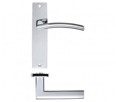 Amalfi Door Handles On Backplate - Polished Chrome