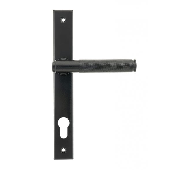Anvil 45527 Brompton Knurled Slimline Multipoint Sprung Lock Set - Black