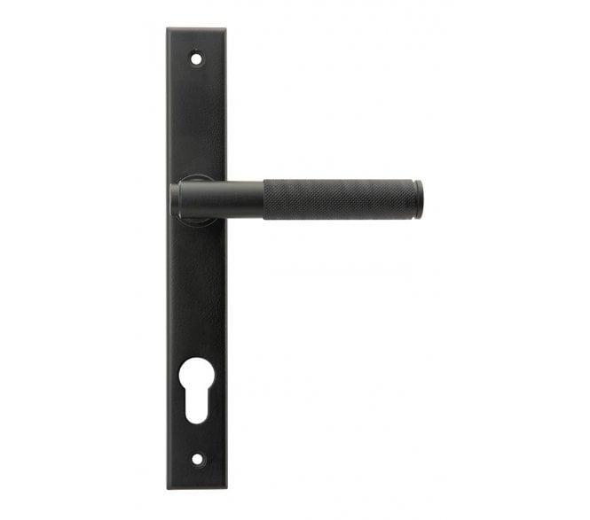 Anvil 45528 Brompton Knurled Slimline Multipoint Sprung Lock Set - Matt Black