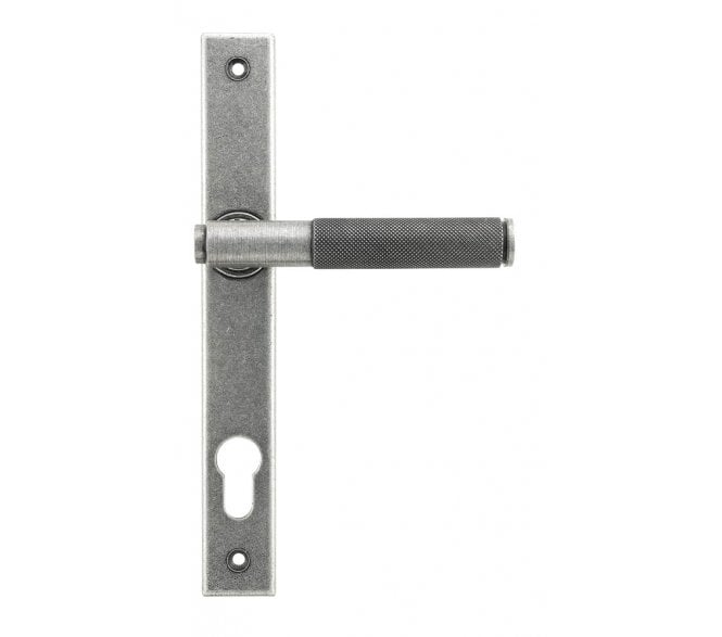 Anvil 45529 Brompton Knurled Slimline Multipoint Sprung Lock Set - Pewter