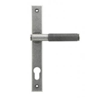 Anvil 45529 Brompton Knurled Slimline Multipoint Sprung Lock Set - Pewter