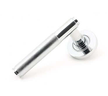 Anvil 45663 Brompton Knurled Lever on Rose Set (Plain Rose) - Polished Chrome