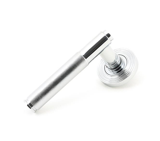 Anvil 45665 Brompton Knurled Lever on Rose Set (Beehive Rose) - Polished Chrome