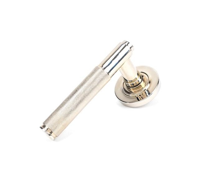 Anvil 45667 Brompton Knurled Lever on Rose Set (Plain Rose) - Polished Nickel
