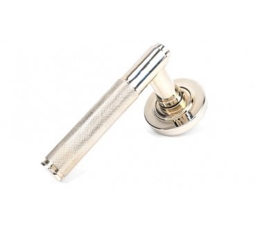 Anvil 45667 Brompton Knurled Lever on Rose Set (Plain Rose) - Polished Nickel
