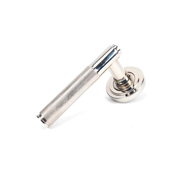 Anvil 45668 Brompton Knurled Lever on Rose Set (Art Deco) - Polished Nickel