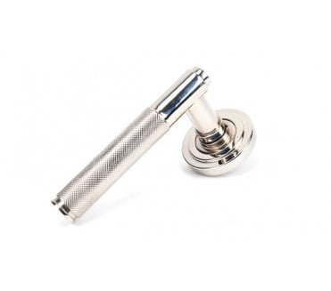 Anvil 45668 Brompton Knurled Lever on Rose Set (Art Deco) - Polished Nickel