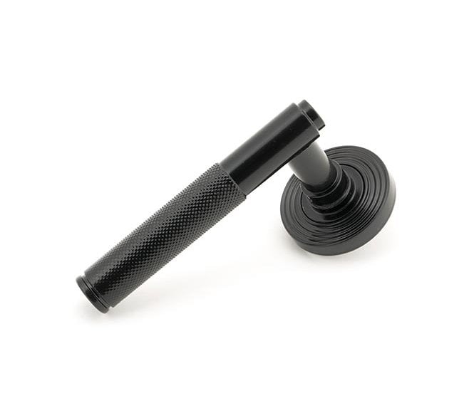 Anvil 45673 Brompton Knurled Lever Handle On Rose Set (Beehive Rose) - Black