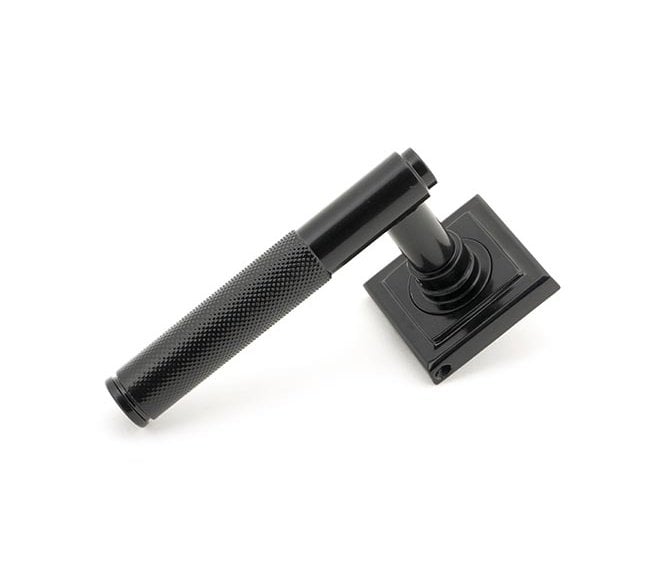 Anvil 45674 Brompton Knurled Lever Handle On Rose Set (Square Rose) - Black