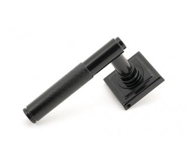Anvil 45674 Brompton Knurled Lever Handle On Rose Set (Square Rose) - Black