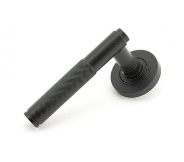 Anvil 45675 Brompton Knurled Lever Handle On Rose Set (Plain Rose) - Matt Black