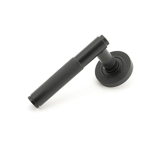 Anvil 45677 Brompton Knurled Lever Handle On Rose Set (Beehive Rose) - Matt Black