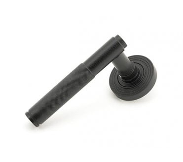 Anvil 45677 Brompton Knurled Lever Handle On Rose Set (Beehive Rose) - Matt Black