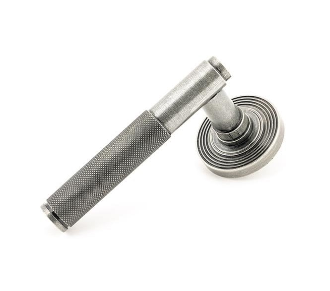 Anvil 45681 Brompton Knurled Lever Handle On Rose Set (Beehive Rose) - Pewter