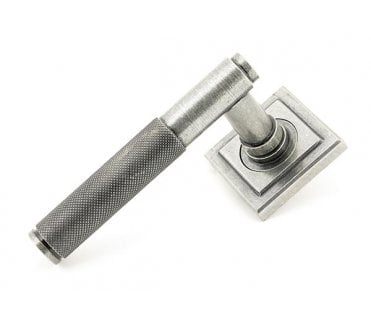 Anvil 45682 Brompton Knurled Lever Handle On Rose Set (Square Rose) - Pewter