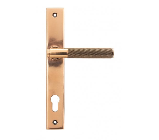 Anvil 45776 Brompton Knurled Slimline Multipoint Sprung Lock Set - Polished Bronze
