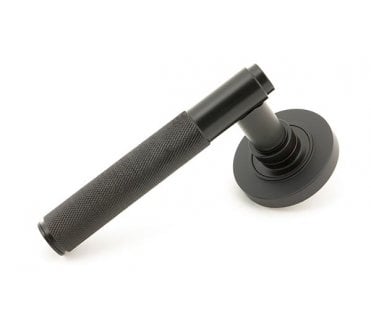 Anvil 46097 Brompton Knurled Lever on Rose Set (Plain Rose) - Aged Bronze
