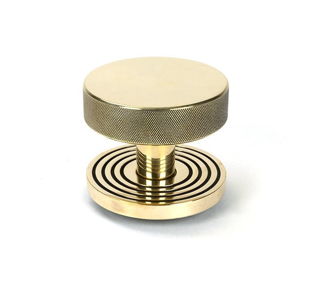 Anvil 46736 Brompton Knurled Centre Door Knob (Beehive Rose) - Aged Brass