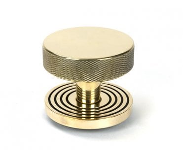 Anvil 46736 Brompton Knurled Centre Door Knob (Beehive Rose) - Aged Brass