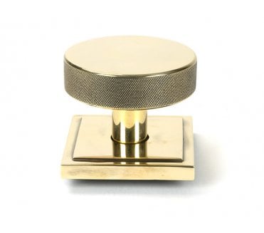 Anvil 46737 Brompton Knurled Centre Door Knob (Square Rose) - Aged Brass