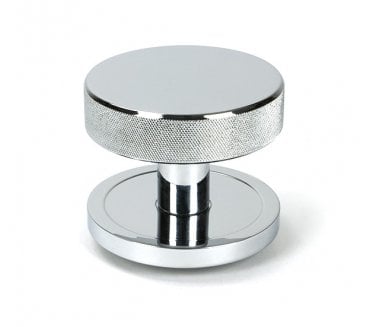 Anvil 46738 Brompton Knurled Centre Door Knob (Plain Rose) - Polished Chrome