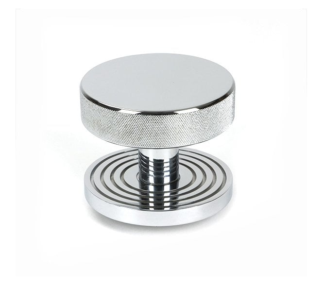 Anvil 46740 Brompton Knurled Centre Door Knob (Beehive Rose) - Polished Chrome