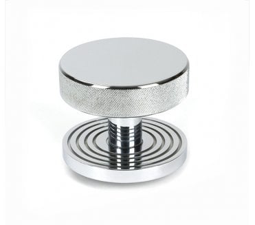 Anvil 46740 Brompton Knurled Centre Door Knob (Beehive Rose) - Polished Chrome