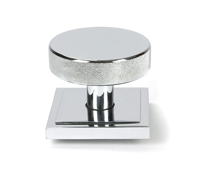 Anvil 46741 Brompton Knurled Centre Door Knob (Square Rose) - Polished Chrome
