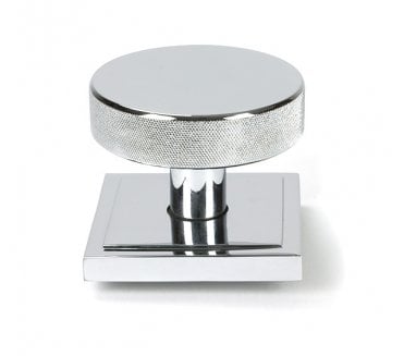 Anvil 46741 Brompton Knurled Centre Door Knob (Square Rose) - Polished Chrome