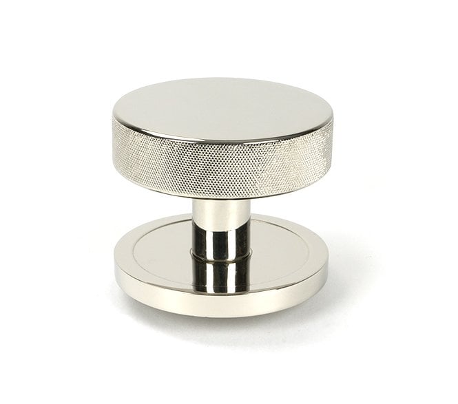 Anvil 46742 Brompton Knurled Centre Door Knob (Plain Rose) - Polished Nickel
