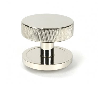 Anvil 46742 Brompton Knurled Centre Door Knob (Plain Rose) - Polished Nickel
