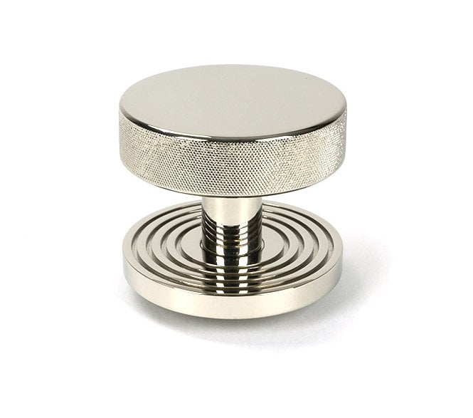 Anvil 46744 Brompton Knurled Centre Door Knob (Beehive Rose) - Polished Nickel
