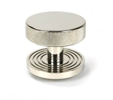 Anvil 46744 Brompton Knurled Centre Door Knob (Beehive Rose) - Polished Nickel