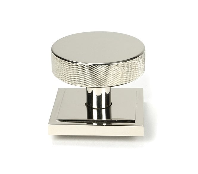 Anvil 46745 Brompton Knurled Centre Door Knob (Square Rose) - Polished Nickel