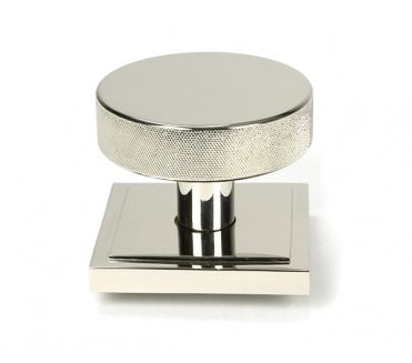 Anvil 46745 Brompton Knurled Centre Door Knob (Square Rose) - Polished Nickel