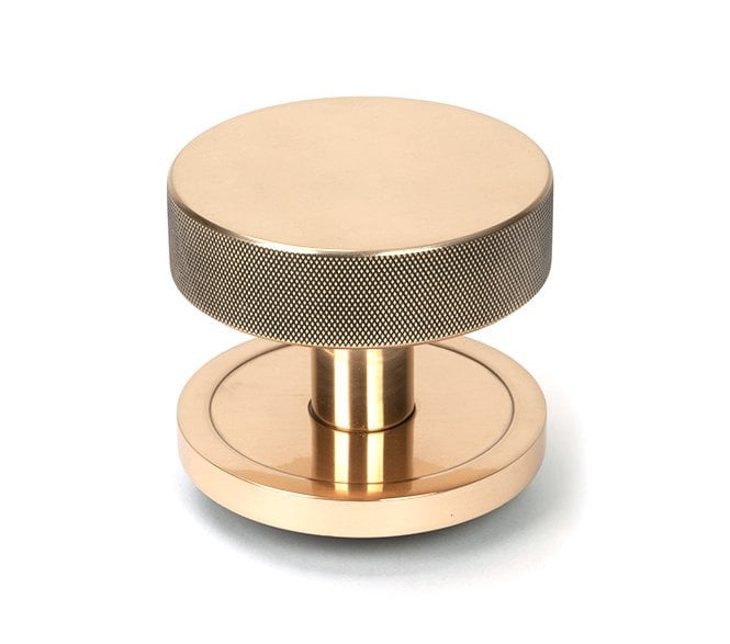 Anvil 46750 Brompton Knurled Centre Door Knob (Plain Rose) - Polished Bronze