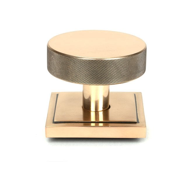 Anvil 46753 Brompton Knurled Centre Door Knob (Square Rose) - Polished Bronze