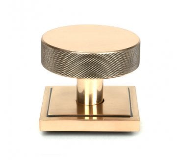 Anvil 46753 Brompton Knurled Centre Door Knob (Square Rose) - Polished Bronze