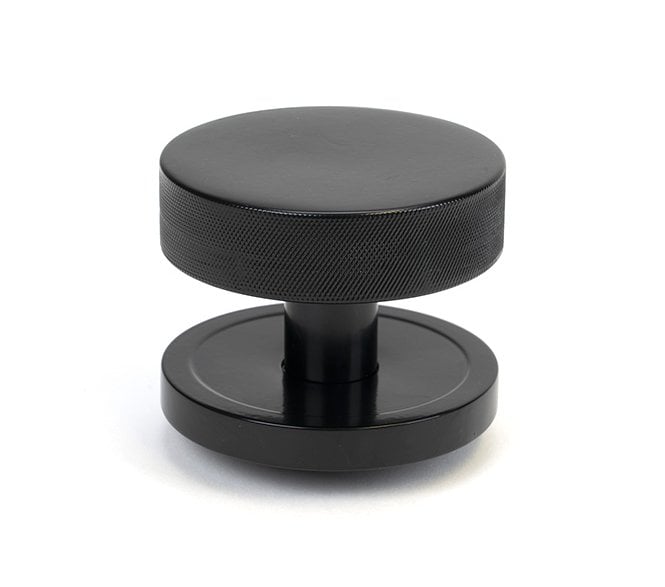 Anvil 46754 Brompton Knurled Centre Door Knob (Plain Rose) - Black