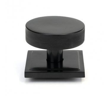 Anvil 46757 Brompton Knurled Centre Door Knob (Square Rose) - Black