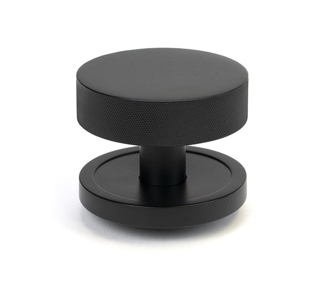 Anvil 46758 Brompton Knurled Centre Door Knob (Plain Rose) - Matt Black
