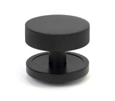 Anvil 46758 Brompton Knurled Centre Door Knob (Plain Rose) - Matt Black