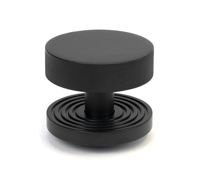 Anvil 46760 Brompton Knurled Centre Door Knob (Beehive Rose) - Matt Black