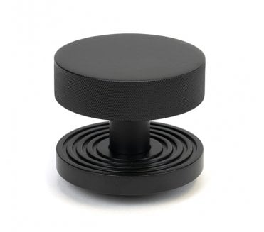 Anvil 46760 Brompton Knurled Centre Door Knob (Beehive Rose) - Matt Black